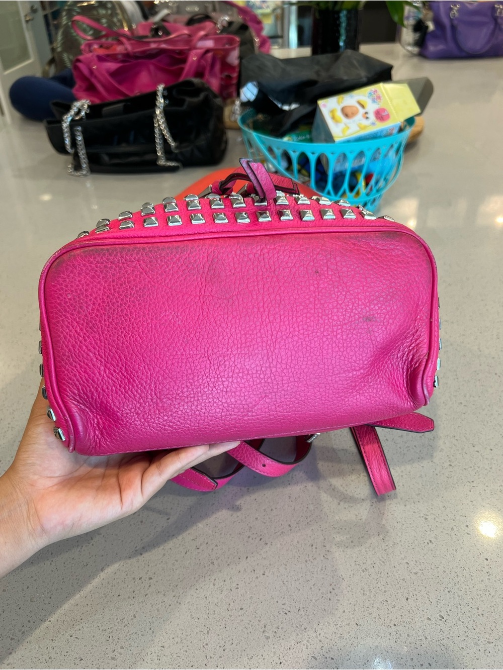 Michael Kors Rhea Studded Leather Backpack - Picture 2 of 7